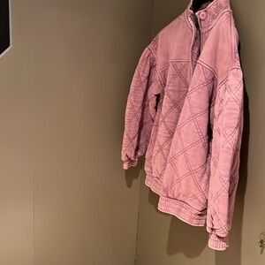 Free People Juno Quilted Jacket in Nostalgia Rose Pink Color  Sz S  NEW